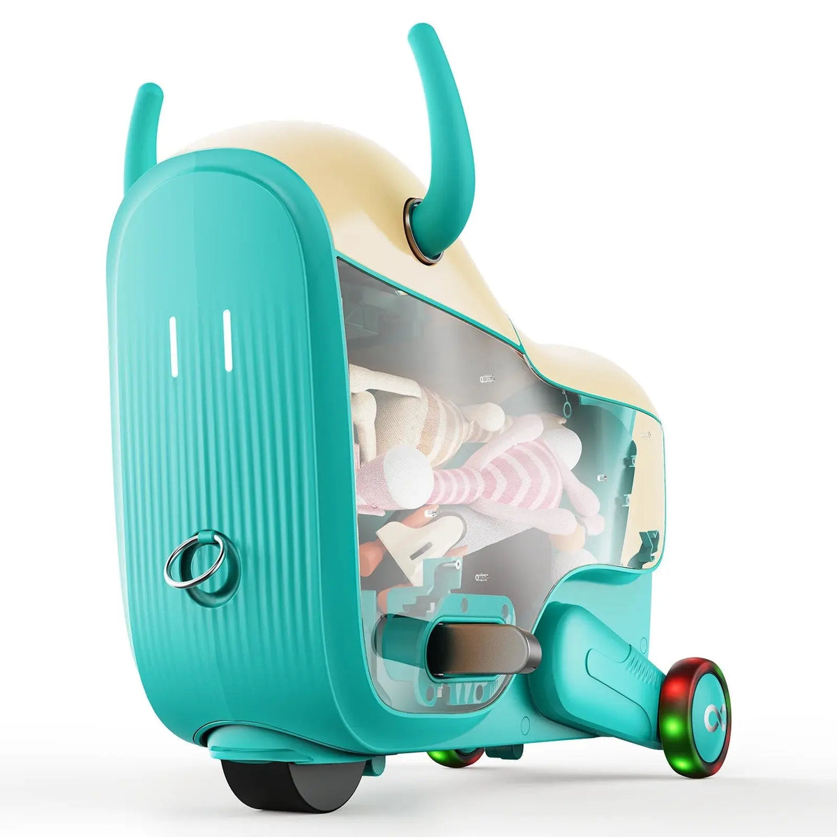 Child riding the Gyroor GNU kids electric ride-on suitcase