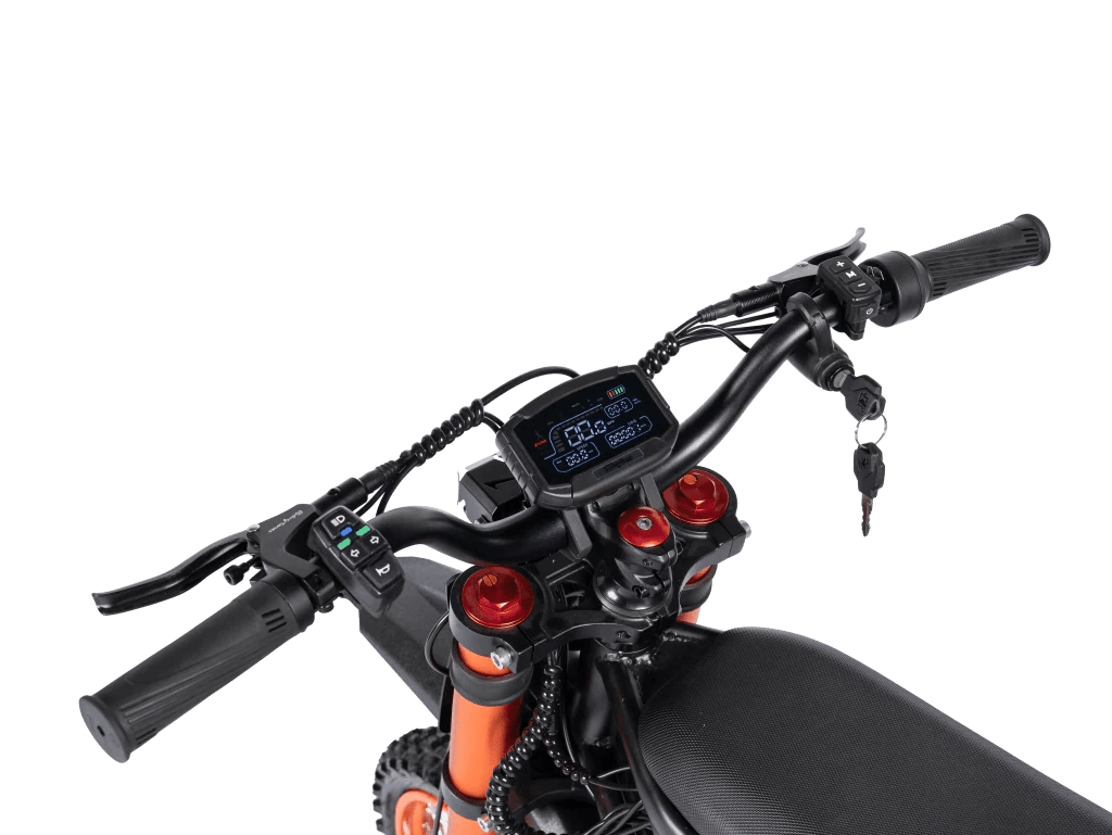 Gyroor GT54 electric dirt bike 60-mile long-range specification graphic
