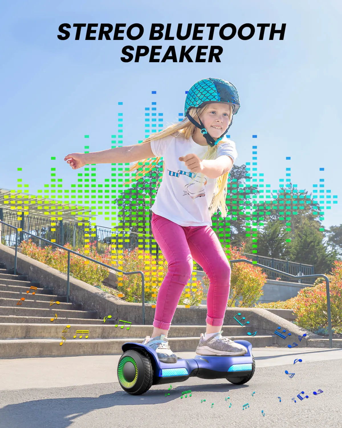 Gyroor G13 hoverboard with colorful LED light-up wheels