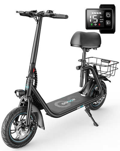 Gyroor C1 Electric Scooter with Seat & Carry Basket - 550W(Peak)