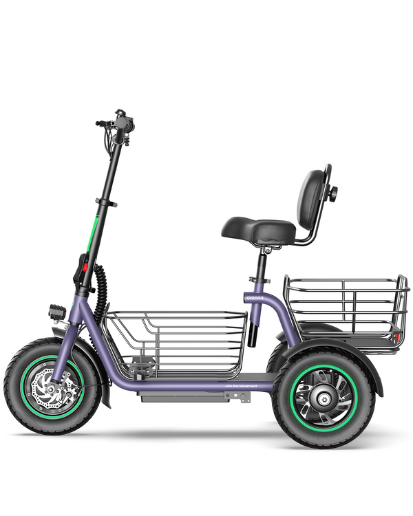 Gyroor C5 Electric Trike – 1000W Peak, 30-Mile Range & Dual Baskets