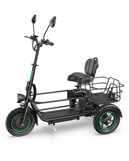 Gyroor C5Pro Electric Trike – 1000W Peak, 30-Mile Range & Large Cargo Basket