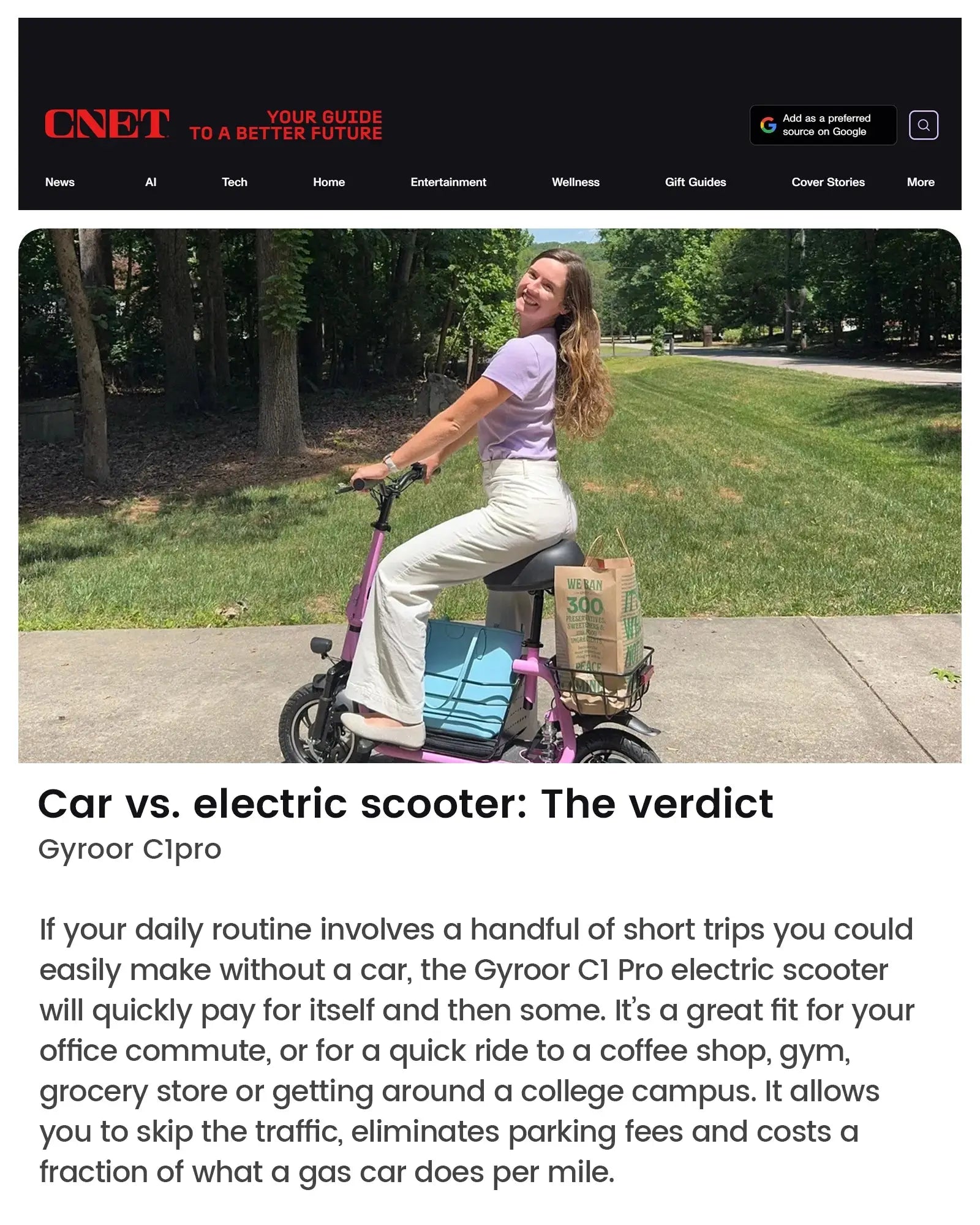 The CENT review of seated C1pro electric scooter