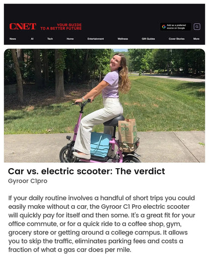 The CENT review of seated C1pro electric scooter