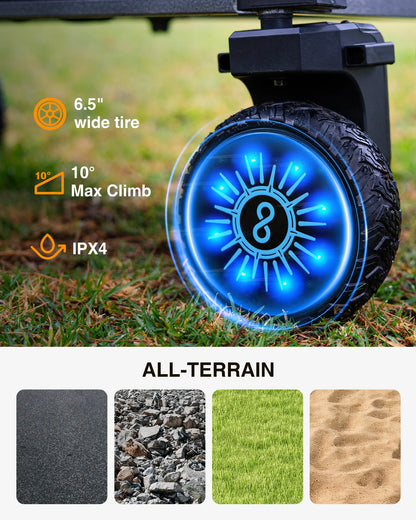 Gyroor P7R Foldable Electric Utility Wagon, 2*300W Motor Drive & 6.5 All Terrain Wheel P7R-Utility Wagon GYROOR