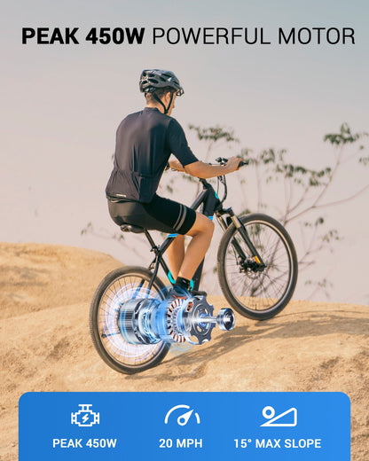 Gyroor EB262 electric bike 550W motor detail on rear wheel