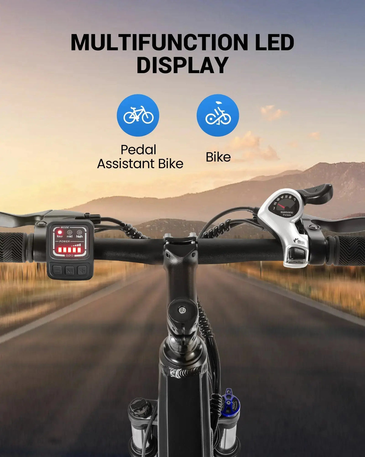 Gyroor EB262 electric bike LCD display showing speed and battery