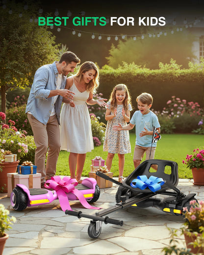Gyroor G13 hoverboard with K1 go-kart attachment, a fun gift for kids