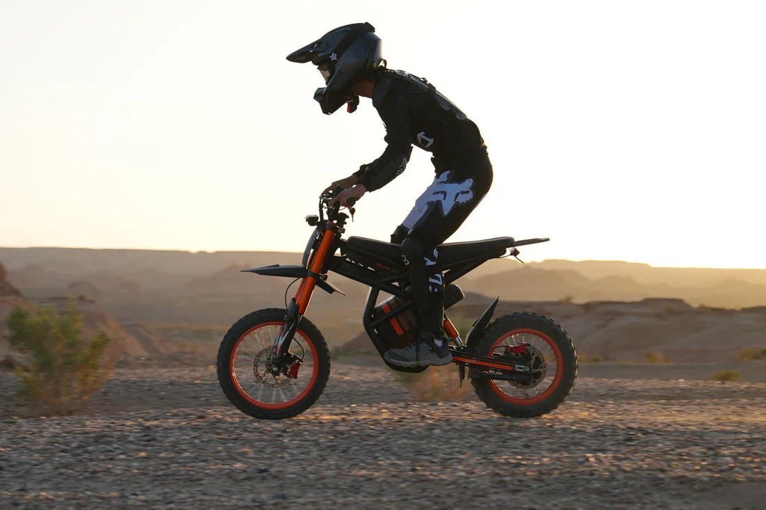 Gyroor GT54 electric dirt bike LED headlight and taillight detail