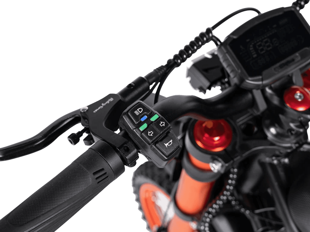 Gyroor GT54 electric dirt bike removable battery mounted on frame