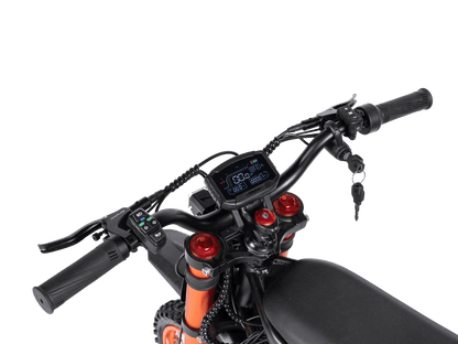 Gyroor GT54 electric dirt bike 60-mile long-range specification graphic