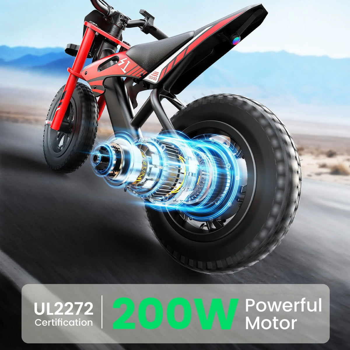 Gyroor kids electric motocross bike with 200W motor for ages 6-12