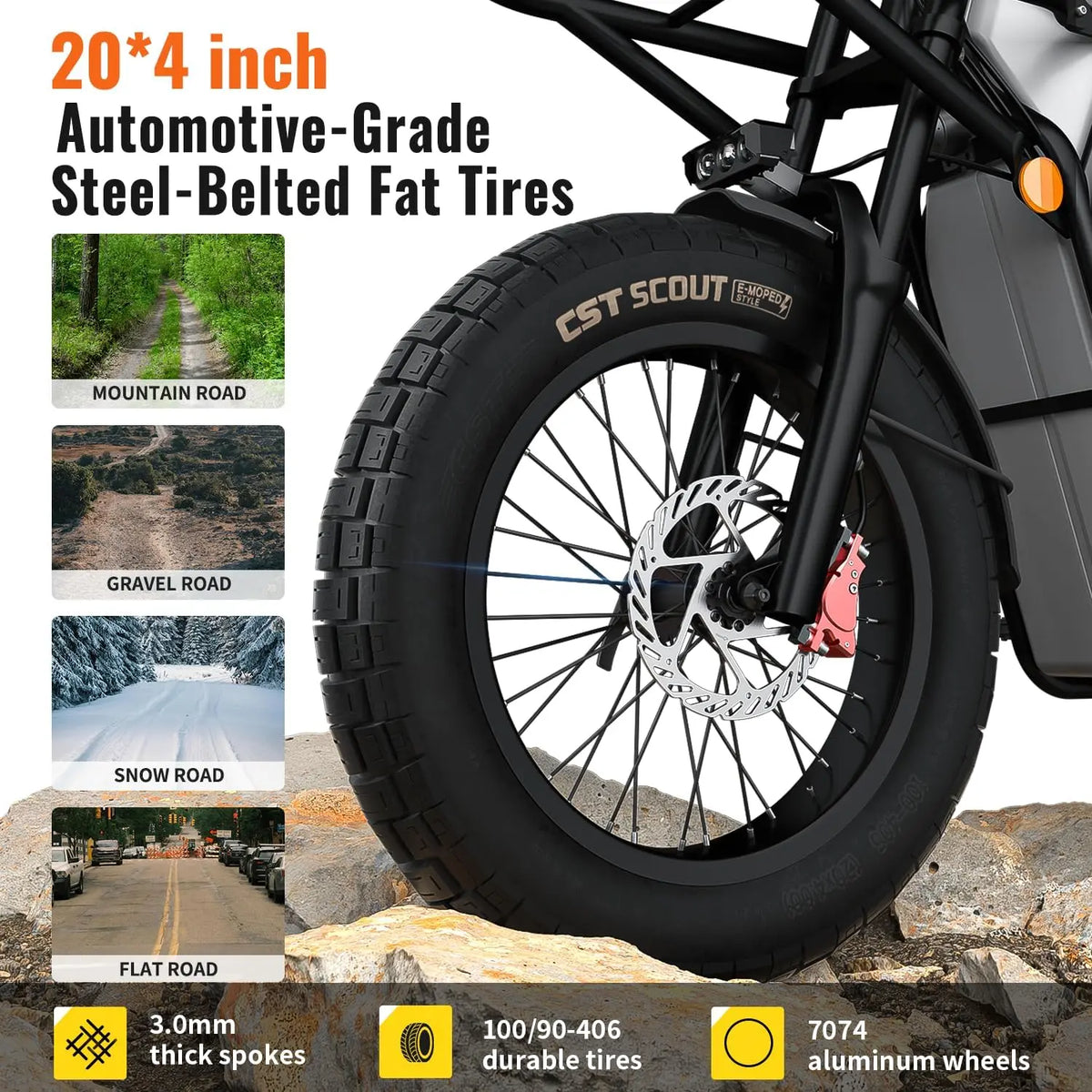 off-road Electric Cargo Bike for Adults 20*4inch