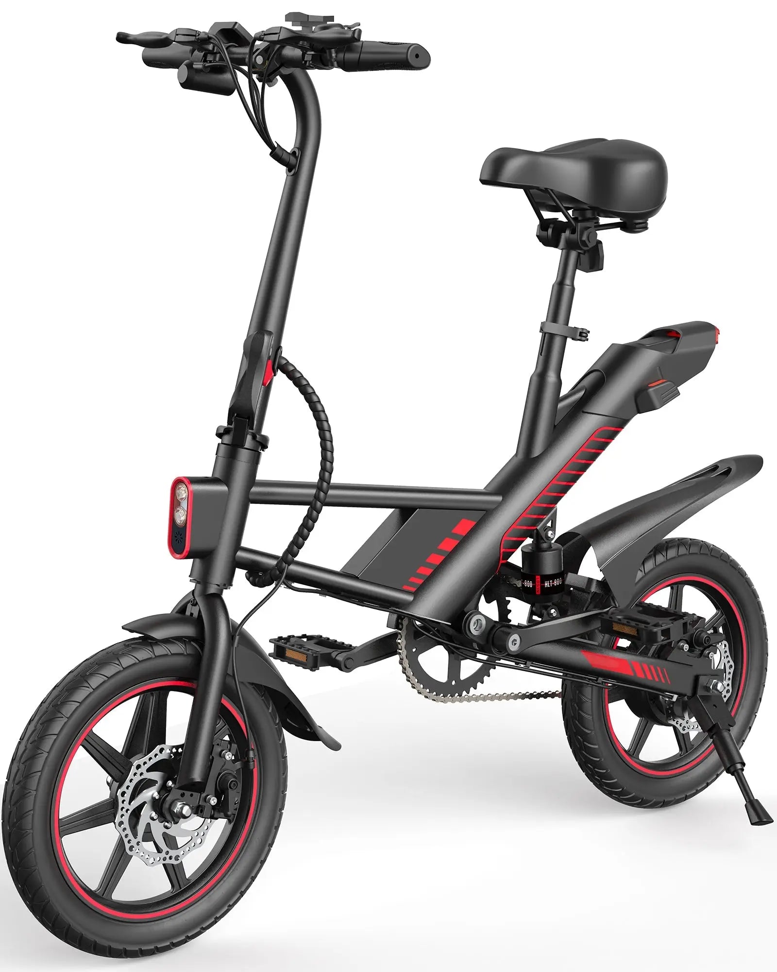 Gyroor C3 folding electric bike for adults in black, 14-inch tires main view