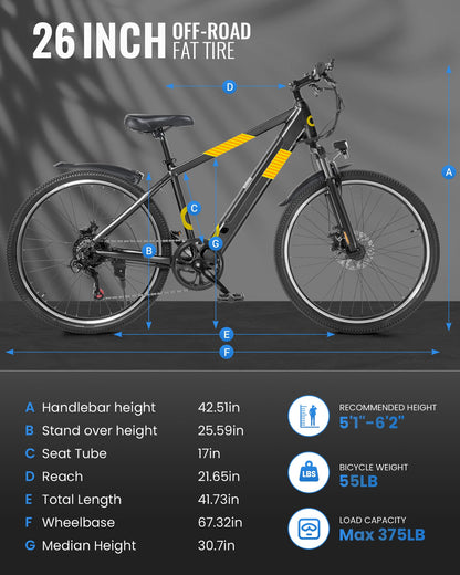 Gyroor EB263 electric bike headlight and handlebar controls