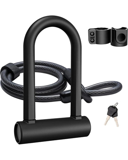 U-lock security cable for electric scooter and e-bike