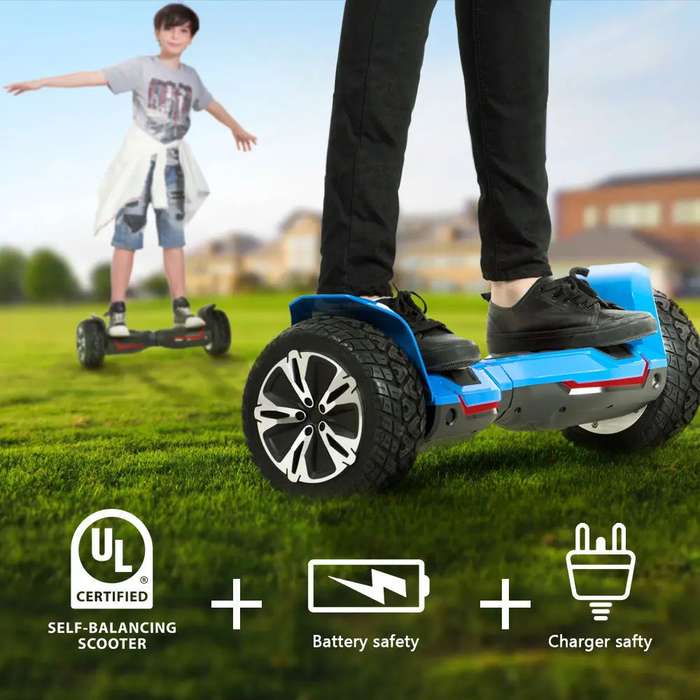 Gyroor G2 all-terrain hoverboard rear view with LED lights
