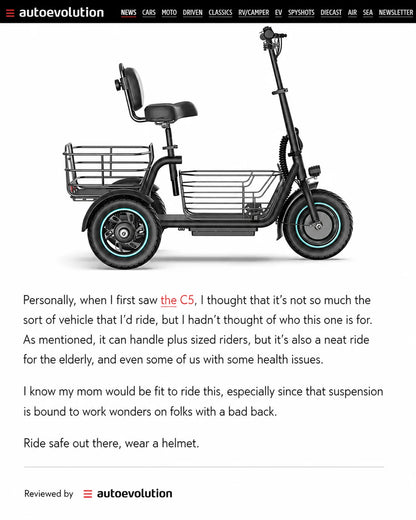 Gyroor C5 electric trike featured review by Auto Evolution