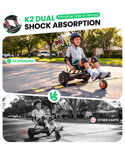 Gyroor K2 Hoverboard Go Kart Attachment with Shock Absorption